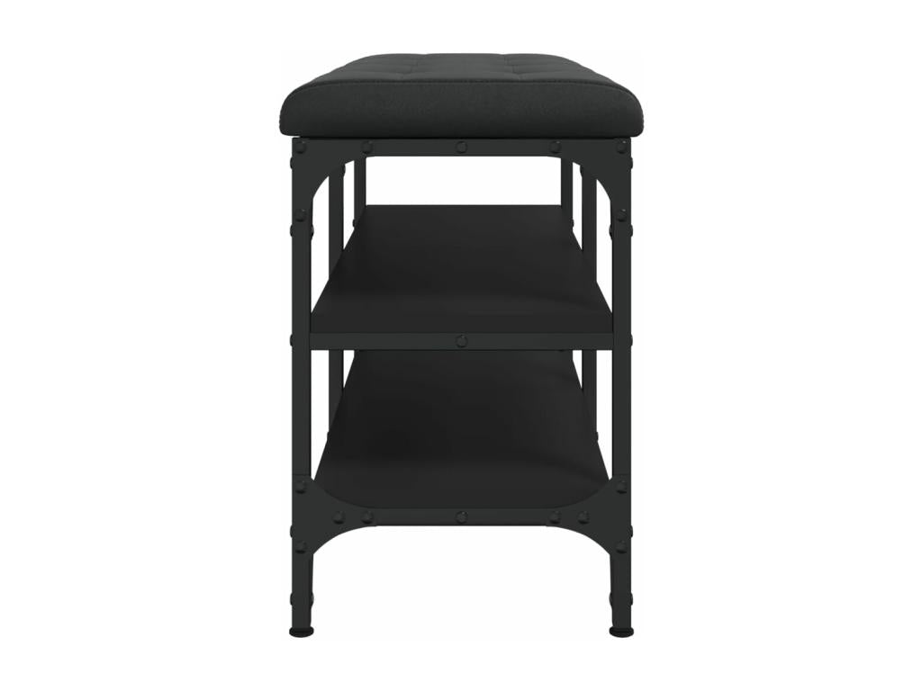 Black shoe bench 82x32x47 cm Engineered wood 36908AJNE