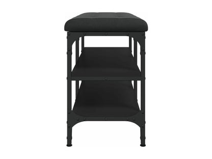 Black shoe bench 82x32x47 cm Engineered wood 36908AJNE