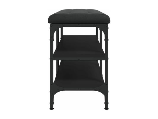 Black shoe bench 82x32x47 cm Engineered wood 36908AJNE