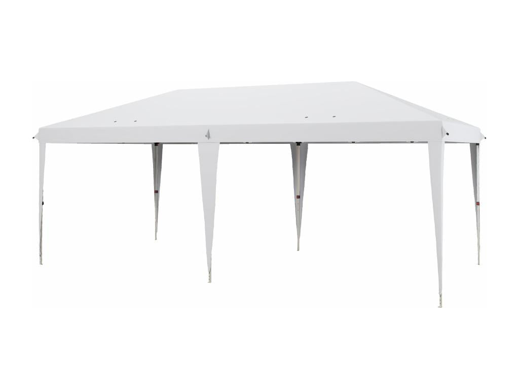 Pop-up folding garden gazebo/marquee, 5.85L x 2.95W x 2.7H m, bag included, epoxy-coated steel, Maisonpuretop high-density white, 12779EOIK