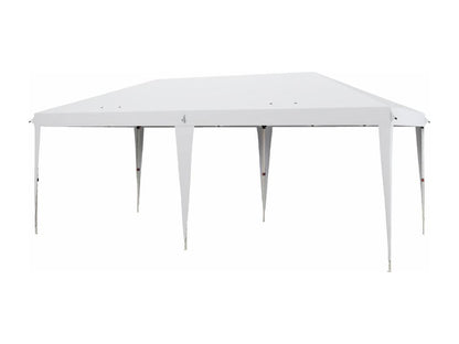 Pop-up folding garden gazebo/marquee, 5.85L x 2.95W x 2.7H m, bag included, epoxy-coated steel, Maisonpuretop high-density white, 12779EOIK