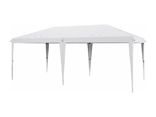 Pop-up folding garden gazebo/marquee, 5.85L x 2.95W x 2.7H m, bag included, epoxy-coated steel, Maisonpuretop high-density white, 12779EOIK