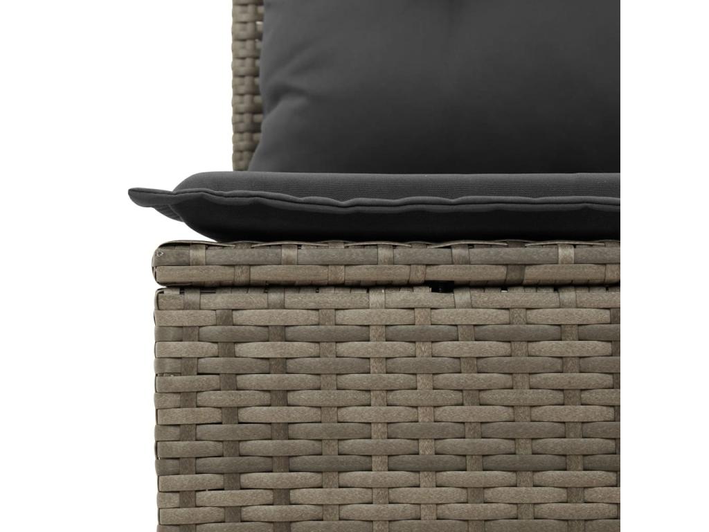 9-piece garden furniture set with grey resin wicker cushions 05903GHUH