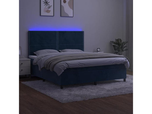 Parisianestop bed base with mattress and LED light, dark blue, 180x200 cm, 48098KARM