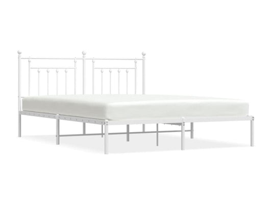 Metal bed frame with white headboard 160x200 89005UDUX