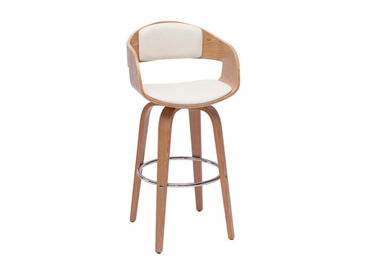 Scandinavian swivel bar stools, 360°, light wood, 65 cm high, set of 2, Parisianestop 37490VRBP