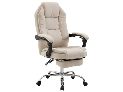 Office chair - Fabric / Chrome metal - Cream - Parisianestop 44008CFPX