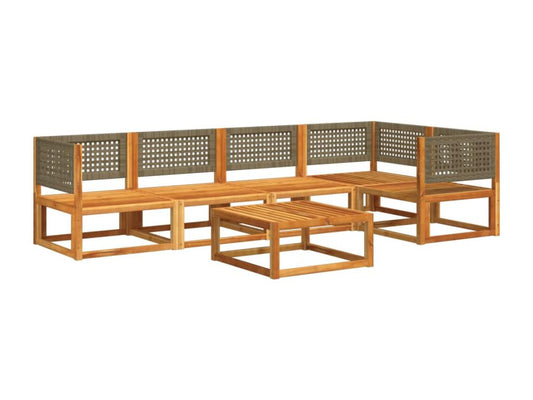 6-piece garden furniture set with cushions, solid wood, Maisonpuretop 62418TFUV