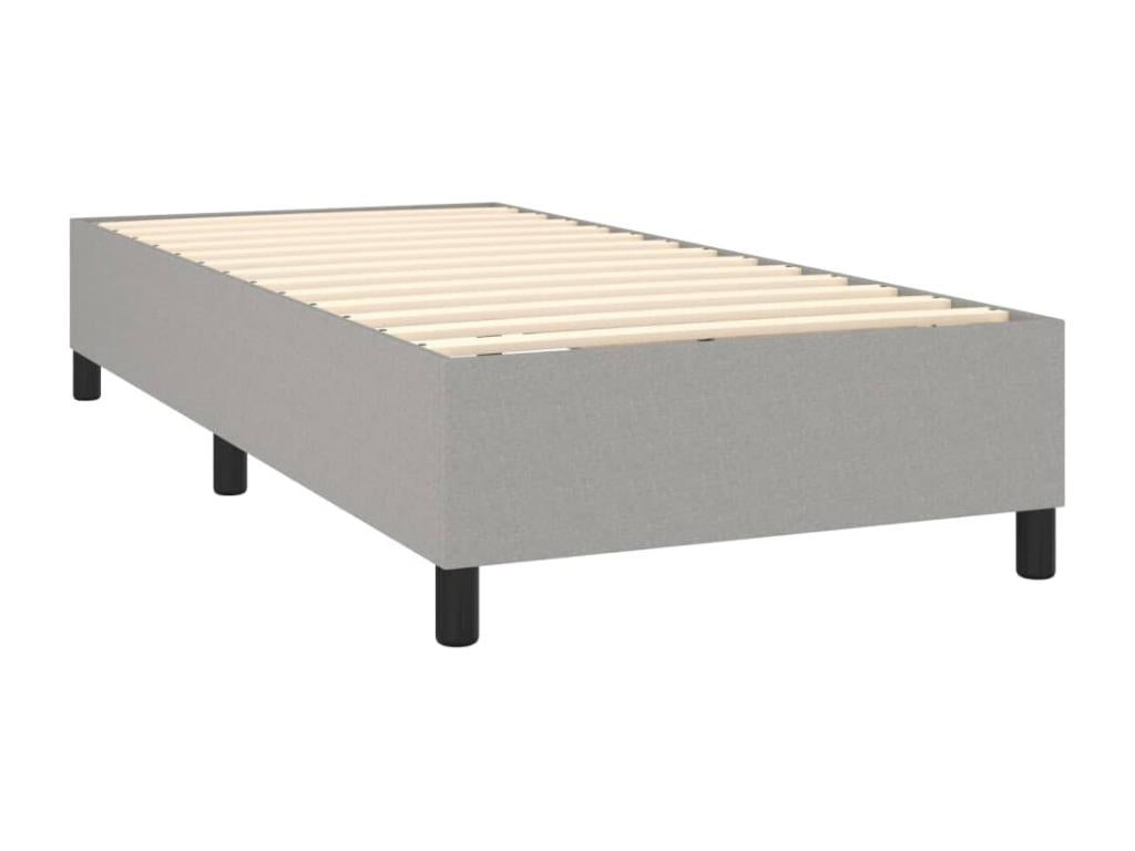 Upholstered bed base with mattress, light grey, 80x200 cm, fabric, 88118IKEO