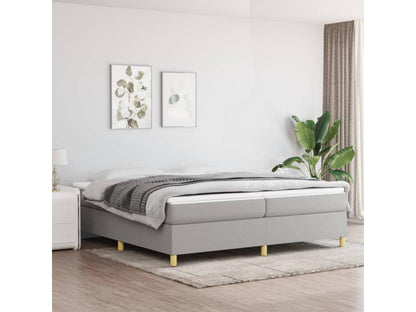 Bed frame without mattress, light grey, 200x200 cm, fabric, 18939EVPI