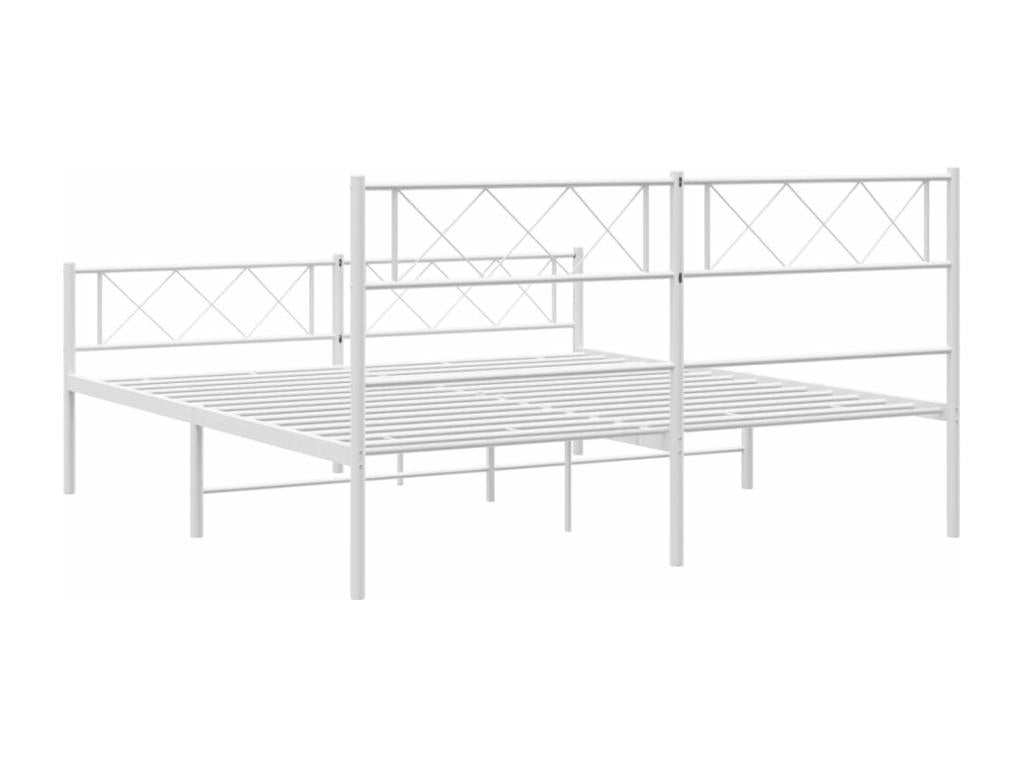Metal bed frame with white headboard/footboard 120x190cm 31842XPJC