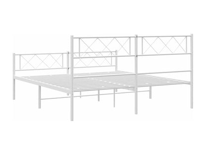 Metal bed frame with white headboard/footboard 120x190cm 31842XPJC