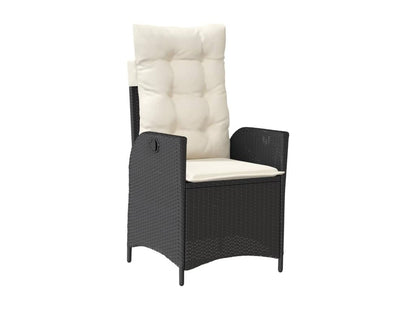 7-Piece Garden Dining Set with Cushions, Black Wicker Resin 33113XMOA