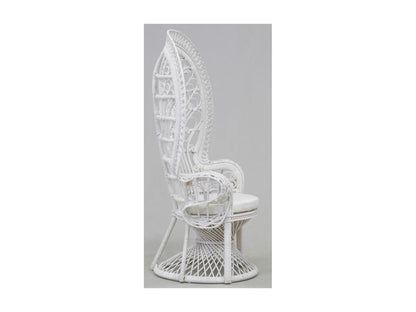 Handcrafted Parisianestop rattan armchair, white lacquered rattan 81927OMDI