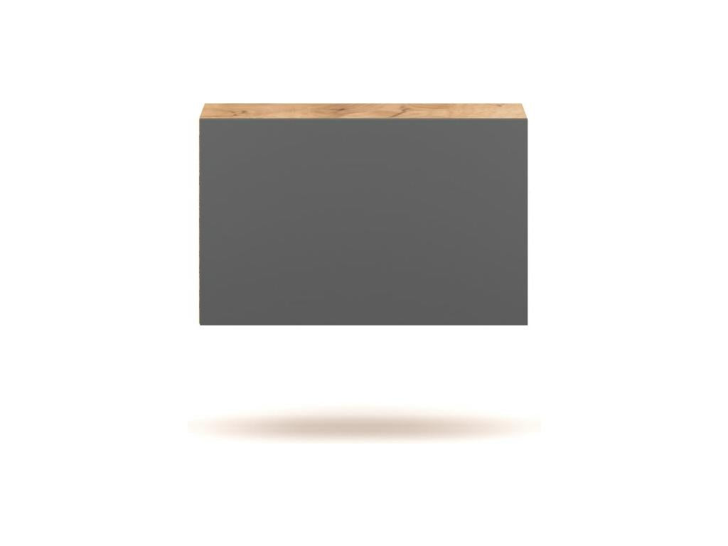 Small wall-mounted storage unit Parisianestop oak and anthracite grey 40cm 77291MMIE