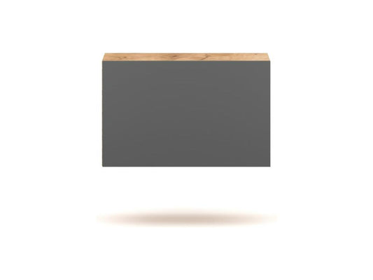 Small wall-mounted storage unit Parisianestop oak and anthracite grey 40cm 77291MMIE