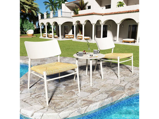 Black aluminum outdoor chairs, 58cm diameter x 71cm height, 22847PSCZ