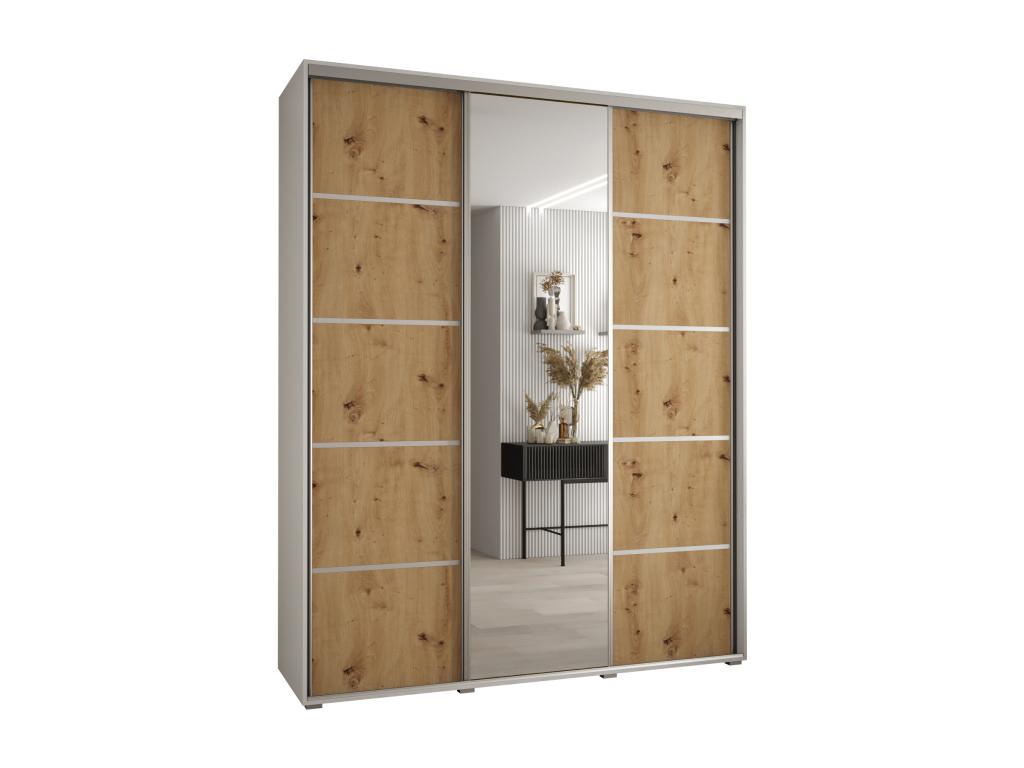 Parisianestop 5 Sliding Door Wardrobe 235.2/170/60 3 Doors White/Parisianestop/Silver 62391UOOQ