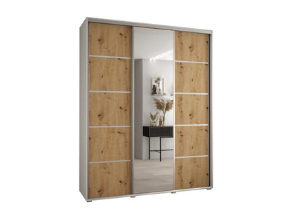 Parisianestop 5 Sliding Door Wardrobe 235.2/170/60 3 Doors White/Parisianestop/Silver 62391UOOQ