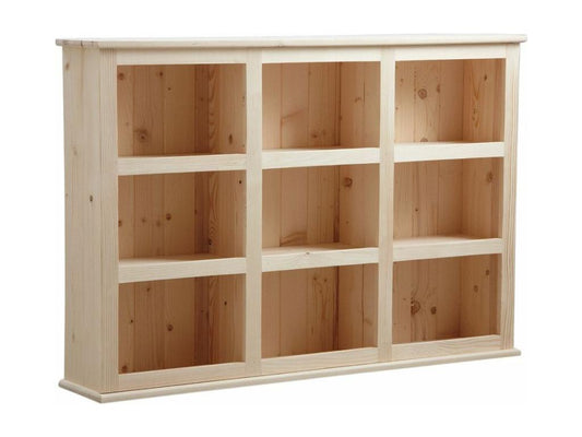 Raw wood bookcase with 9 compartments 48210HYPT