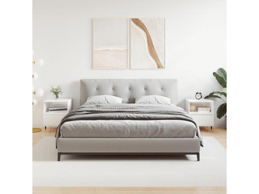 2-piece bedside tables, glossy white, 40x35x50 cm, 14063ZCLA