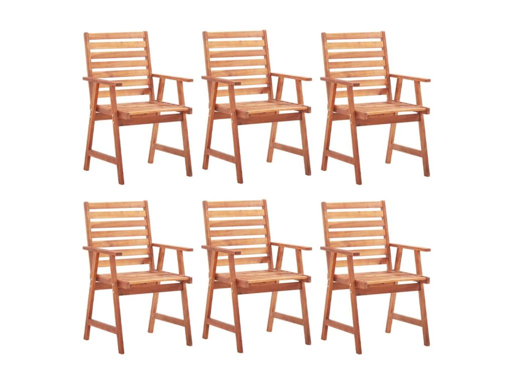 Set of 6 outdoor dining chairs with cushions, Parisianestop solid wood 08460YEXP