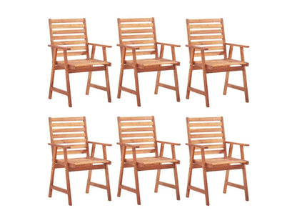 Set of 6 outdoor dining chairs with cushions, Parisianestop solid wood 08460YEXP