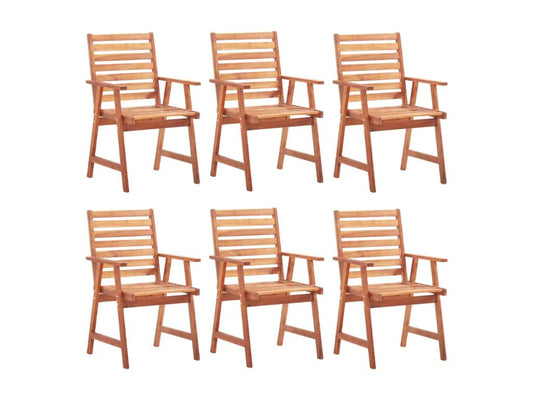 Set of 6 outdoor dining chairs with cushions, Parisianestop solid wood 08460YEXP