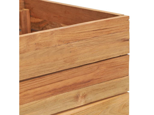 Raised bed 50x40x38 cm Solid teak wood and steel 43017FHKC