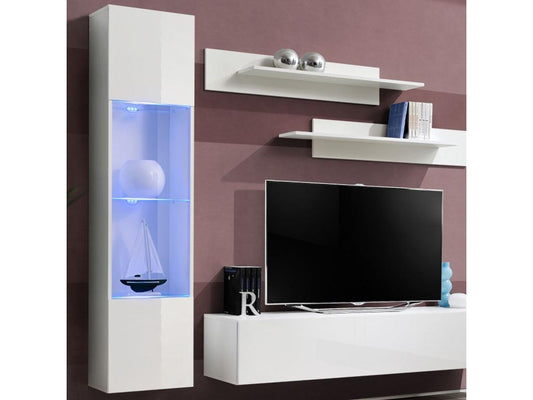 Fly III 210cm White Wall-Mounted TV Unit 14468FKDY
