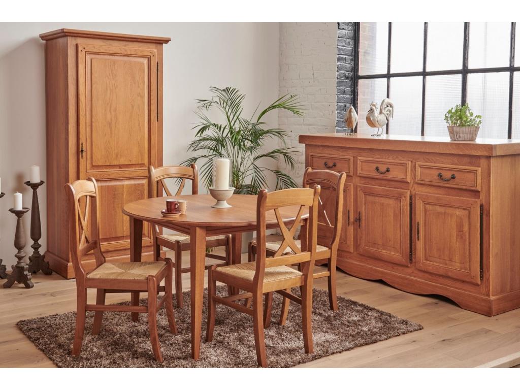 Solid oak armoire with 1 door and 3 shelves - Parisianestop 40599AEDN