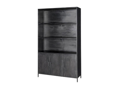 Maisonpuretop - High 3-Door Buffet in Black-Stained Mango Wood and Metal 26538OJIM