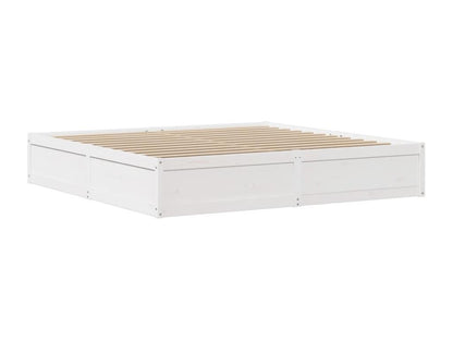 Bed frame without mattress, white, 180x200 cm, solid pine wood, 27463FDBV