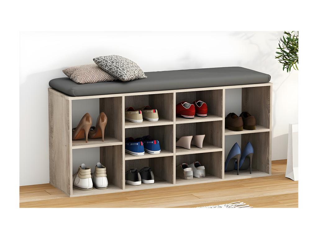 Maisonpuretop Wooden Bench, Shoe Cabinet, Shoe Rack, Chest of Drawers with Seat, 10 Compartments, Maisonpuretop S Oak, Maisonpuretop 78186RCVD