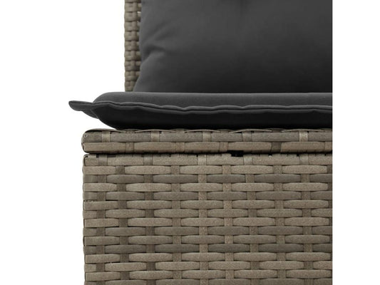 5-piece garden furniture set with grey resin wicker cushions 17497QSZH