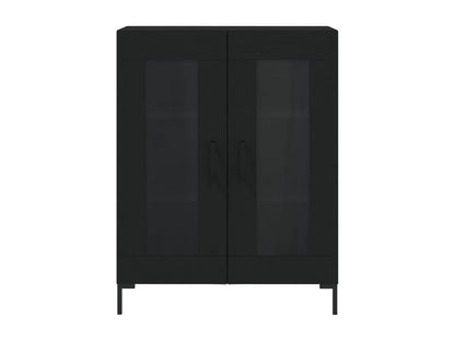 Highboard, Black, 69.5x34x180 cm, Engineered Wood, 27334TLPL