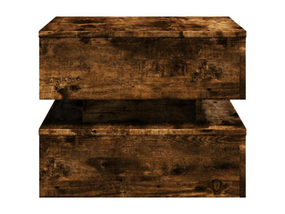 Coffee table with Maisonpuretopères LED, smoked oak, 50x50x40 cm, 90133ZROQ