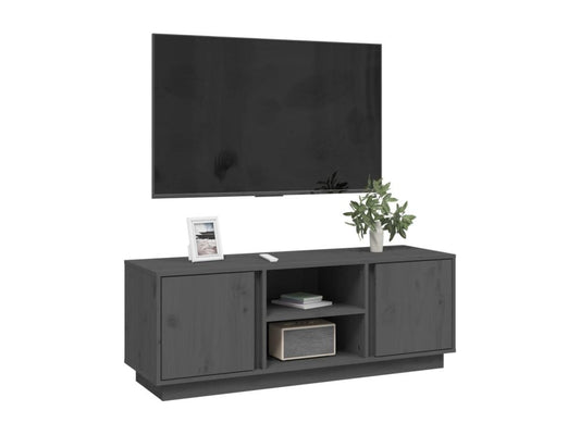 Grey TV stand 110x35x40.5 cm Solid pine wood 63025KWHJ