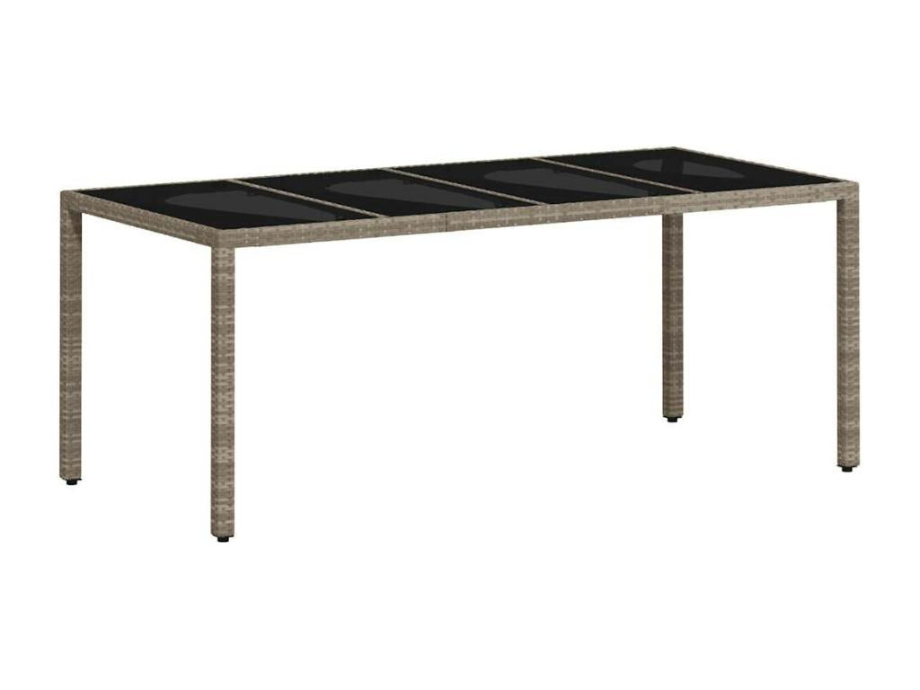 9-piece garden dining set with cushions, rattan and glass, 32207HLHT