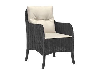 9-piece garden dining set with cushions, black resin wicker 01984FJWX