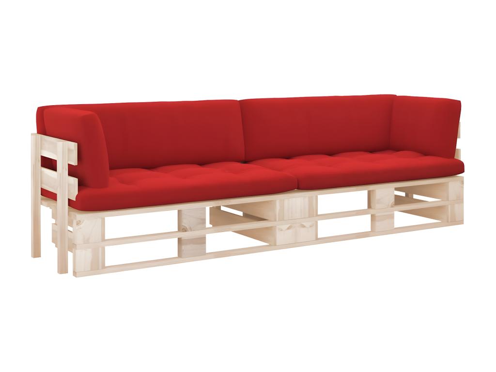 2-seater pallet sofa with cushions, impregnated pine wood, 83957TYFM