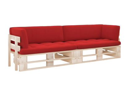 2-seater pallet sofa with cushions, impregnated pine wood, 83957TYFM