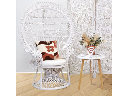 Handcrafted Parisianestop rattan armchair, white lacquered rattan 81927OMDI
