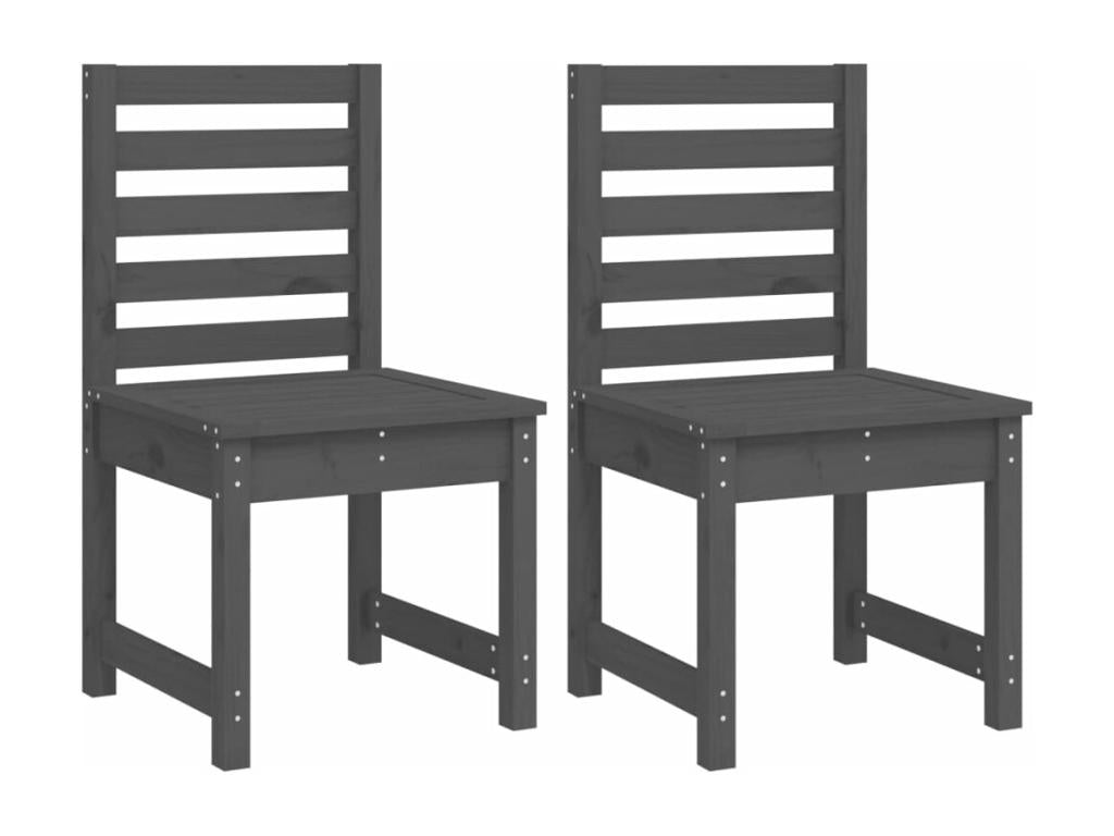 4-piece garden dining set, grey solid pine wood 02606TXKD