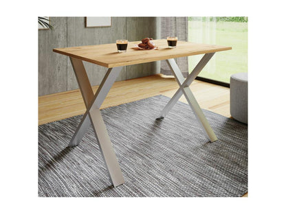 Maisonpuretop dining table 110x80 oak finish, silver color. 27995HYIW