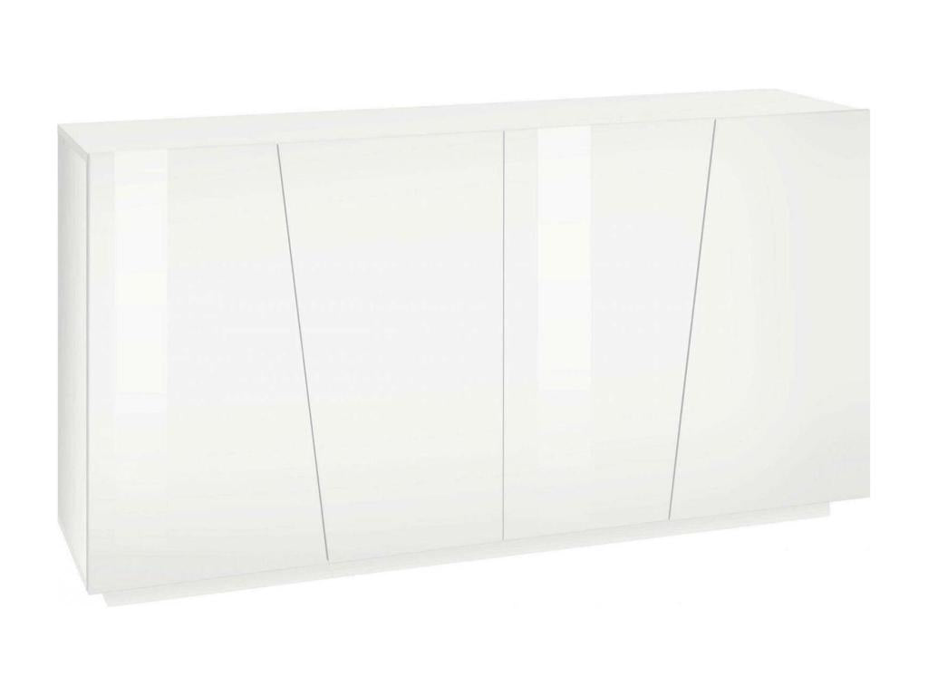 Parisianestop Buffet, 4-Door Kitchen Buffet, Living Room Buffet, Made in Italy, 159 x 43 x 86 cm, Glossy White, 43550EDOF