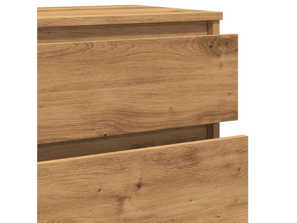 Handcrafted oak chest of drawers, 60x36x103 cm, engineered wood, 39382HUNT