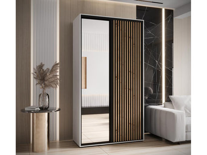 Parisianestop 2 Sliding Door Wardrobe 205.2/140/45 2 Doors White/Black 42567TAXU