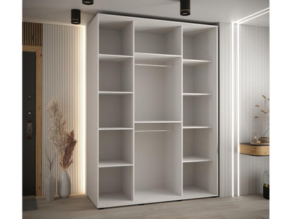 Parisianestop 5 Sliding Door Wardrobe 235.2/170/60 3 Doors White/Parisianestop/Silver 62391UOOQ