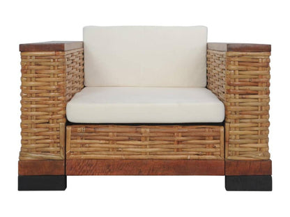 3-piece sofa set with cushions, brown natural rattan 23182UUDJ